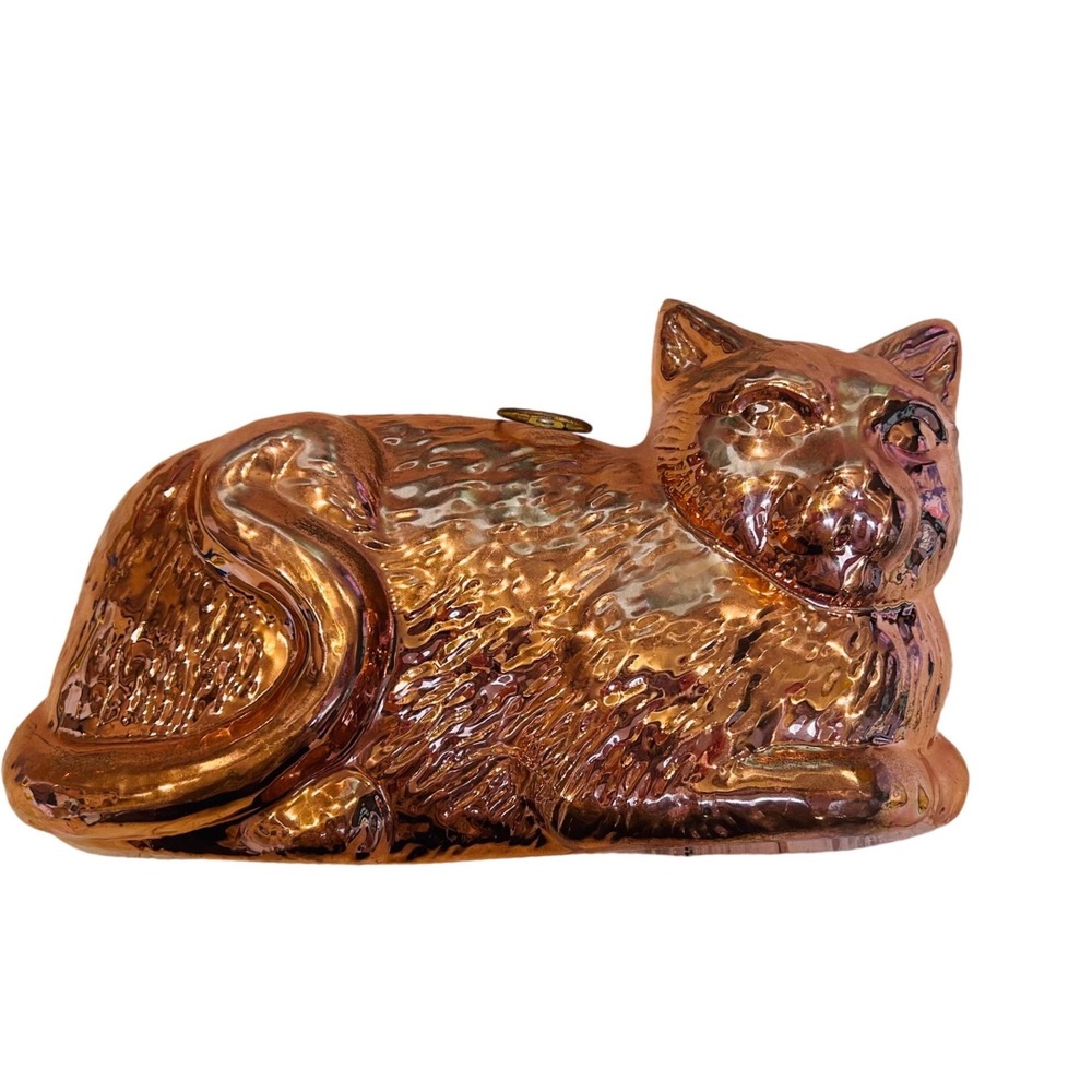Vintage Copper Cat Mold
Wall Hanging Decor Reclining
Feline Kitchen Cottagecore.